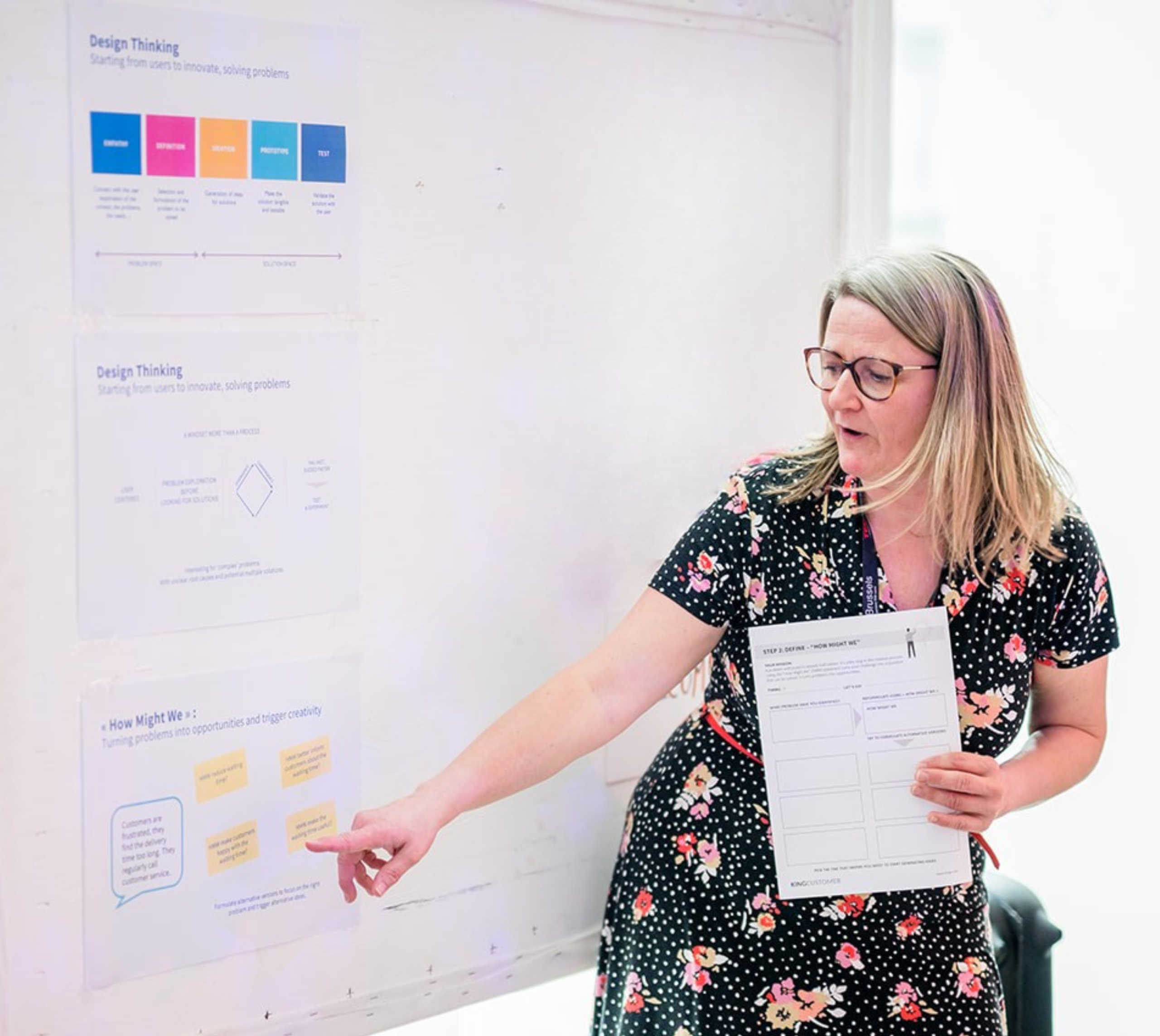 Formations expérience client - Laurence Wilmet donnant une formation Design Thinking